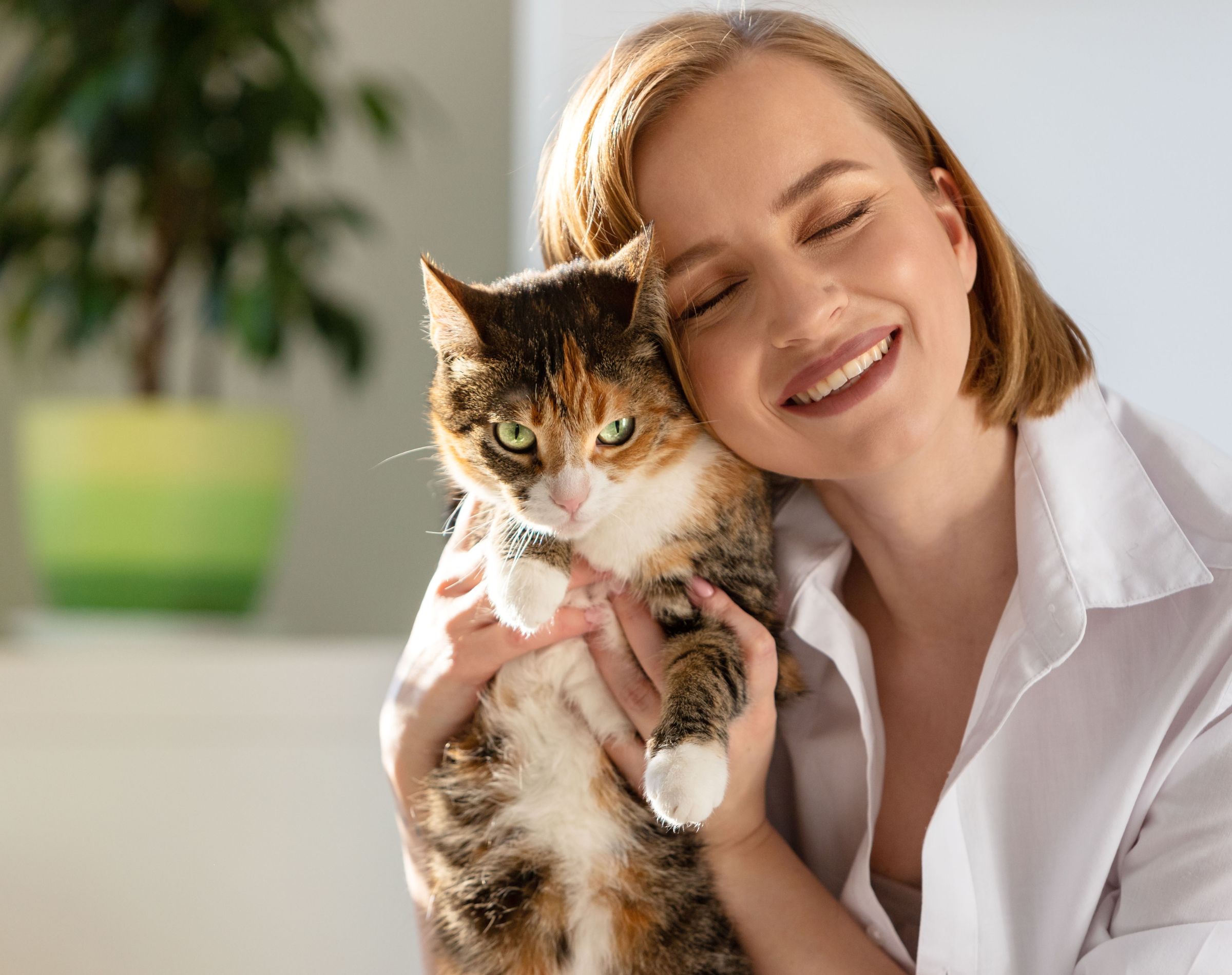 lady with emotional support cat-